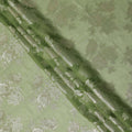 Sage Green Silver Floral Metallic Lurex Silk Chiffon Fabric 110 Cms Wide, Made in South Korea-D27532 - Regal Fabrics