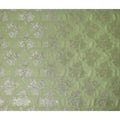 Sage Green Silver Floral Metallic Lurex Silk Chiffon Fabric 110 Cms Wide, Made in South Korea-D27532 - Regal Fabrics