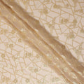 Nude Beige Gold Floral Geometric Metallic Lurex Silk Chiffon Fabric 110 Cms Wide, Made in South Korea-D27543