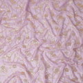 Lavender Lilac Gold Floral Geometric Metallic Lurex Silk Chiffon Fabric 110 Cms South Korea Origin-D27547