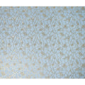 Light Blue Gold Floral Geometric Metallic Lurex Silk Chiffon Fabric 110 Cms Wide, Made in South Korea-D27544