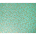 Mint Green Gold Floral Geometric Metallic Lurex Silk Chiffon Fabric 110 Cms Wide, Made in South Korea-D27542