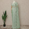 Mint Green Premium French Metallic Chantilly Saree Lace Fabric 5.5 Meters x 110 Cms Width Elegant Floral Net Material From France Unstitched Blouse Not Included-D28149