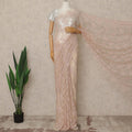 Blush Pink Premium French 2 Tone Chantilly Saree Lace 5.5 Mtrs Length 110 Cms Width Designer Net Fabric Made In France, Blouse Not Included-D28114