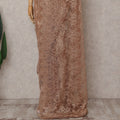 Copper Rose Gold Chantilly Lace Saree - D31668