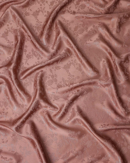 Dusty Terracotta Floral Silk Satin Fabric 110cm