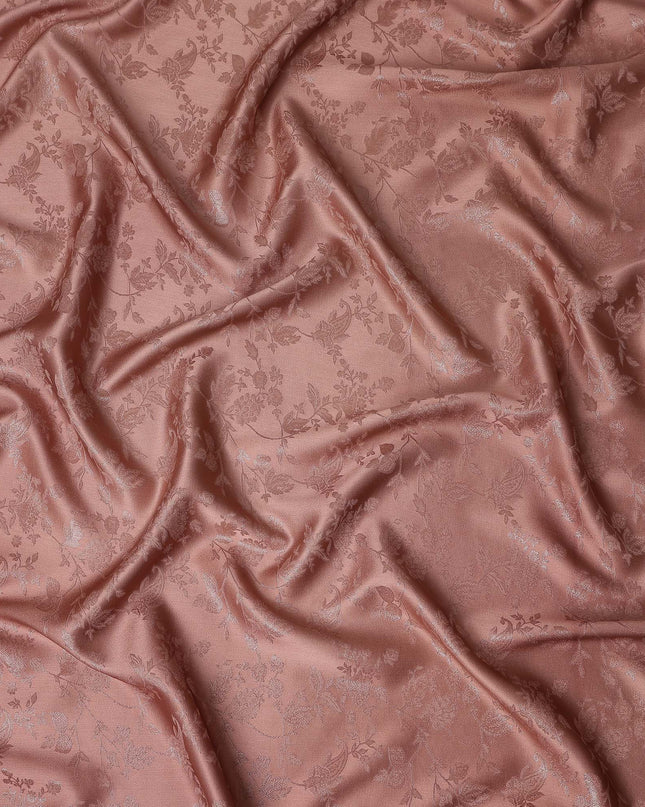 Dusty Terracotta Floral Silk Satin Fabric 110cm