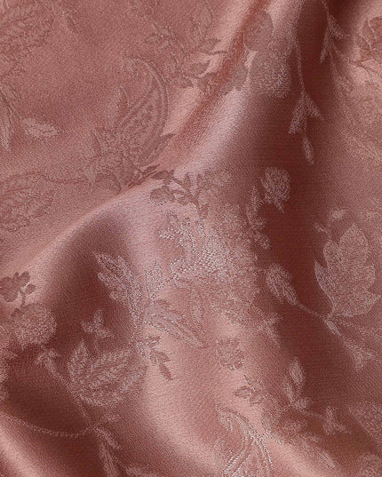 Dusty Terracotta Floral Silk Satin Fabric 110cm