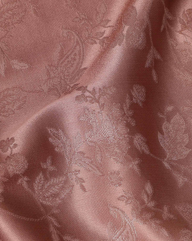 Dusty Terracotta Floral Silk Satin Fabric 110cm