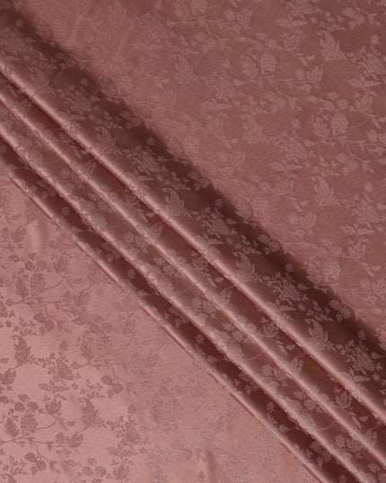 Dusty Terracotta Floral Silk Satin Fabric 110cm