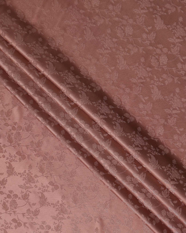 Dusty Terracotta Floral Silk Satin Fabric 110cm