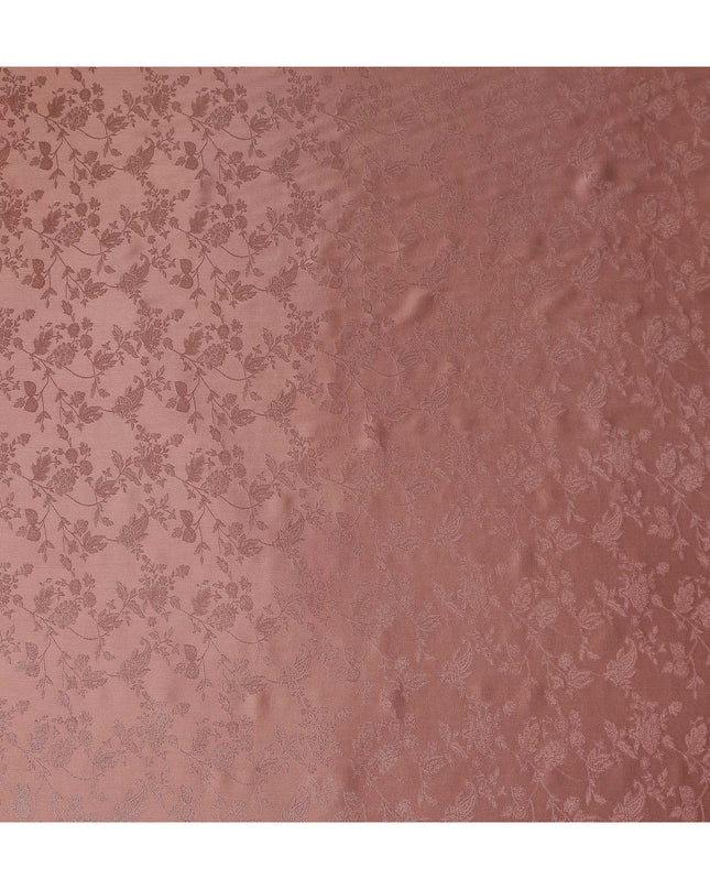 Dusty Terracotta Floral Silk Satin Fabric 110cm
