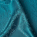 Peacock Teal Floral Silk Satin Fabric 110cm