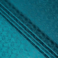 Peacock Teal Floral Silk Satin Fabric 110cm