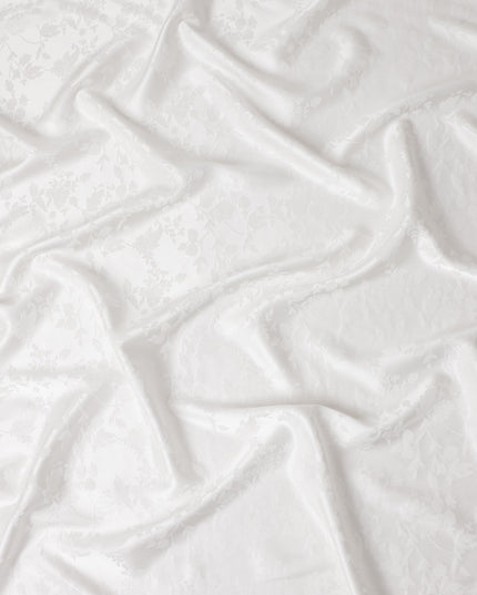 Ivory Pearl Floral Silk Satin Fabric 110cm