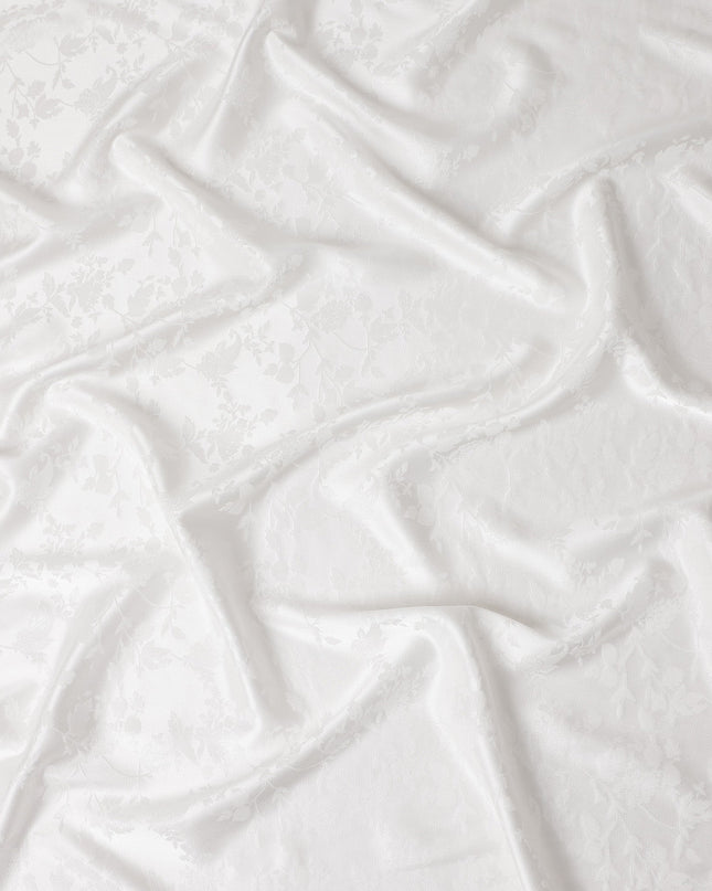 Ivory Pearl Floral Silk Satin Fabric 110cm