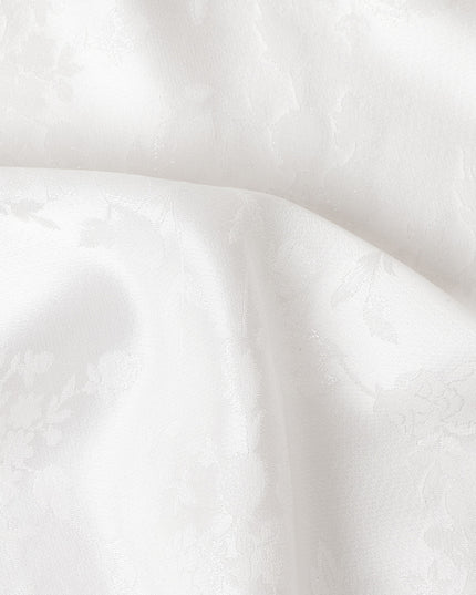 Ivory Pearl Floral Silk Satin Fabric 110cm