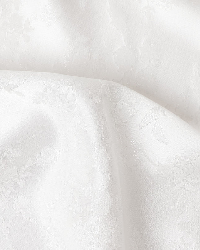 Ivory Pearl Floral Silk Satin Fabric 110cm