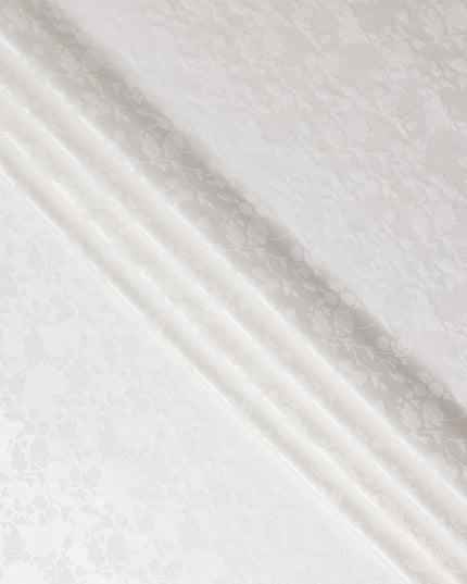 Ivory Pearl Floral Silk Satin Fabric 110cm