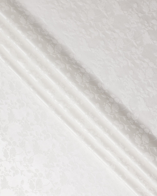 Ivory Pearl Floral Silk Satin Fabric 110cm