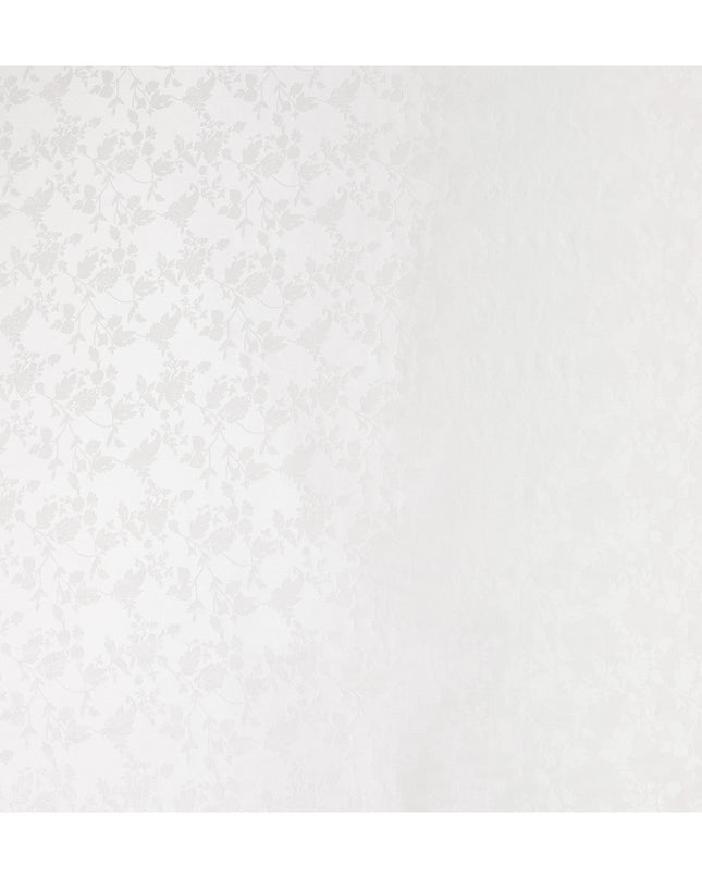 Ivory Pearl Floral Silk Satin Fabric 110cm