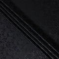 Jet Onyx Floral Silk Satin Fabric 110cm