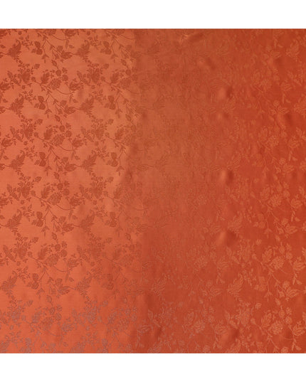 Burnt Rust Floral Silk Satin Fabric 110cm