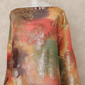 Multicolor Floral Silk Chiffon Dirac With Metallic Lurex