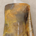 Gold Yellow Floral Silk Chiffon Dirac With Metallic Lurex