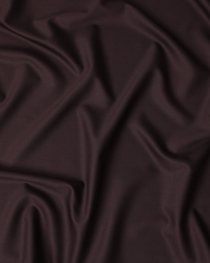 Rich Mahogany Brown Premium Blended Poly Wool Suiting Fabric 150 Cm Width Smooth Finish Durable Breathable Wrinkle Resistant Fabric For Suits Blazers Trousers Formal Wear Made In India-D28859 Regal Fabrics