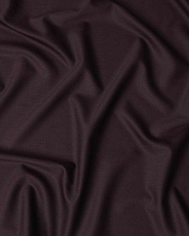 Rich Mahogany Brown Premium Blended Poly Wool Suiting Fabric 150 Cm Width Smooth Finish Durable Breathable Wrinkle Resistant Fabric For Suits Blazers Trousers Formal Wear Made In India-D28859 Regal Fabrics
