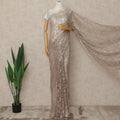 Light Pink Premium French Metallic Chantilly Saree Lace Fabric 5.5 Mtrs Length 110 Cms Width Floral Designer Net Drape Material Made In France, Blouse Not Included-D28097 Regal Fabrics