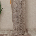 Light Pink Premium French Metallic Chantilly Saree Lace Fabric 5.5 Mtrs Length 110 Cms Width Floral Designer Net Drape Material Made In France, Blouse Not Included-D28097 Regal Fabrics