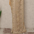 Champagne Gold Metallic French Chantilly Saree Lace Elegant Floral Net Design 5.5 Mtrs Length 110 Cms Width Premium Soft Sheer Fabric France Origin-D28914 Regal Fabrics