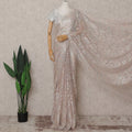 Beige French Chantilly Lace Saree | Regal