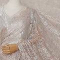 Beige French Chantilly Lace Saree | Regal