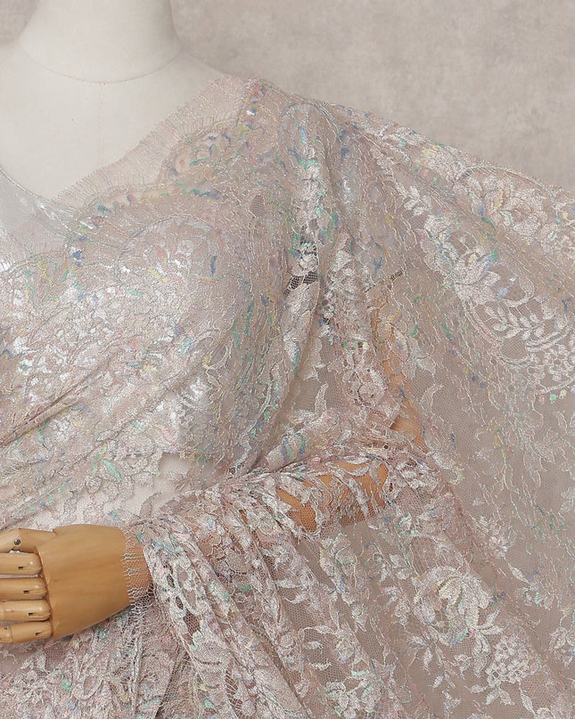 Beige French Chantilly Lace Saree | Regal
