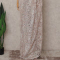 Beige French Chantilly Lace Saree | Regal