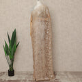 Light Gold Premium French Metallic Chantilly Saree Lace Fabric 5.5 Mtrs Length 110 Cms Width Floral Designer Net Drape Material Made In France, Blouse Not Included-D28098 Regal Fabrics