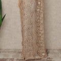 Light Gold Premium French Metallic Chantilly Saree Lace Fabric 5.5 Mtrs Length 110 Cms Width Floral Designer Net Drape Material Made In France, Blouse Not Included-D28098 Regal Fabrics