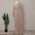 Rose Gold Pink Chantilly Lace Saree - D31628