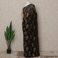 Black Copper Metallic French Chiffon Saree 5.5 Meters Length 110 Cms Width Lightweight Printed Elegant Party Wear Soft Flowy Fabric Premium Quality Without Blouse Piece-D28714 Regal Fabrics