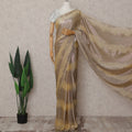 Champagne Gold Silk Chiffon Saree - D31592