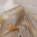 Champagne Gold Silk Chiffon Saree - D31592