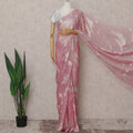 Carnation Pink French Silk Chiffon Saree 5.5m