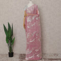 Carnation Pink French Silk Chiffon Saree 5.5m