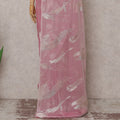 Carnation Pink French Silk Chiffon Saree 5.5m