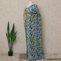 Blue Green Metallic French Chiffon Saree 5.5 Meters Length 110 Cms Width Lightweight Printed Elegant Party Wear Soft Flowy Fabric Premium Quality Without Blouse Piece-D28709 Regal Fabrics