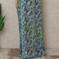 Blue Green Metallic French Chiffon Saree 5.5 Meters Length 110 Cms Width Lightweight Printed Elegant Party Wear Soft Flowy Fabric Premium Quality Without Blouse Piece-D28709 Regal Fabrics