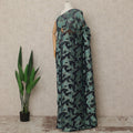 Navy Blue Teal Metallic French Chiffon Saree 5.5 Meters Length 110 Cms Width Lightweight Printed Elegant Party Wear Soft Flowy Fabric Premium Quality Without Blouse Piece-D28712 Regal Fabrics